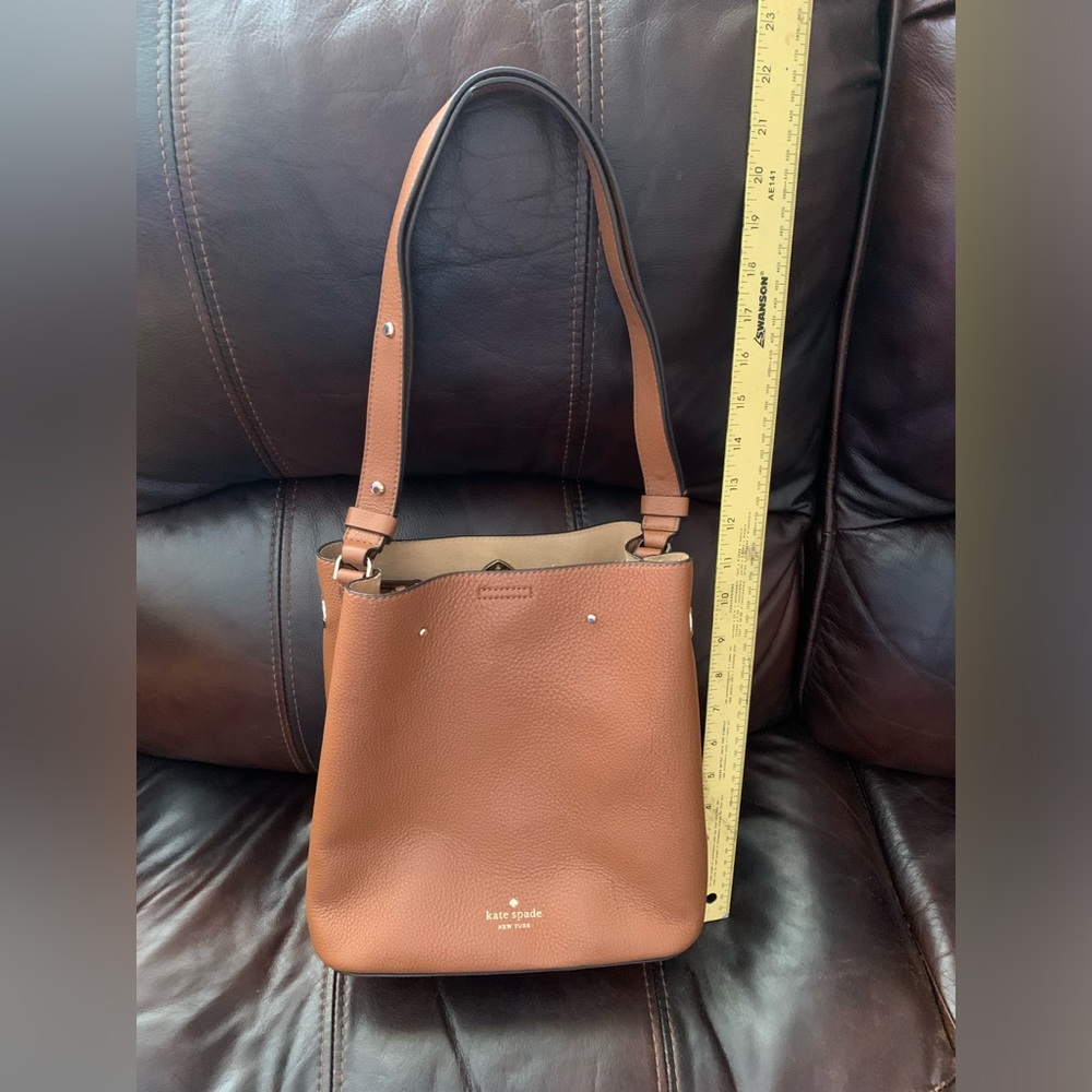 Kate Spade New York Marti Large Bucket Bag - brown leather, great condition
